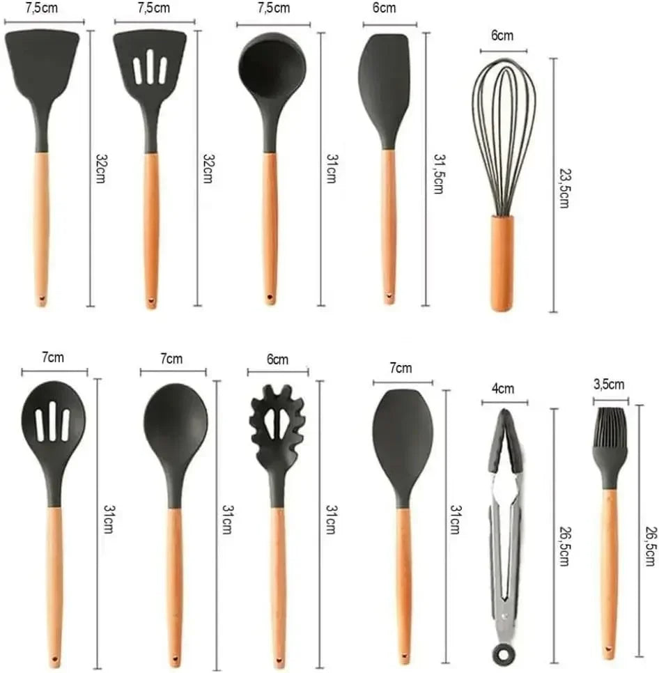 12pcs silicone utensils set kitchen accessories