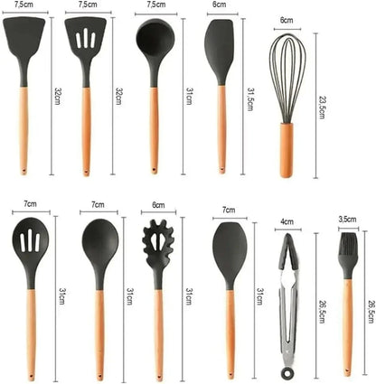 12pcs silicone utensils set kitchen accessories