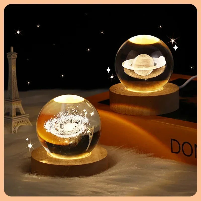 Glowing crystal moonlight lamp decor