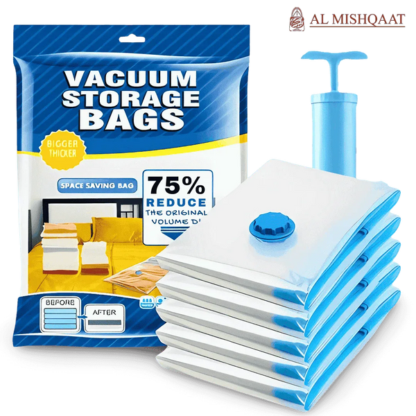 5-in-1 Vacuum Storage Bags Set with Manual Pump