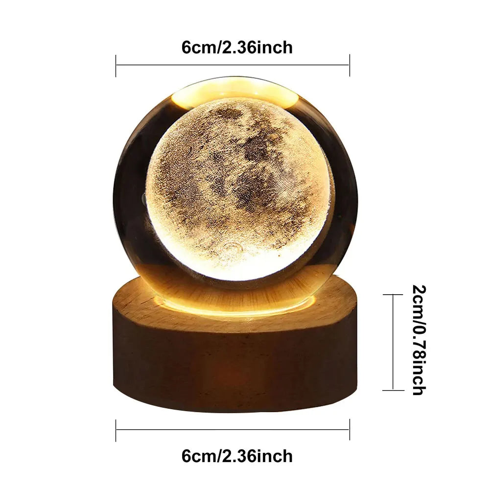 Glowing crystal moonlight lamp decor