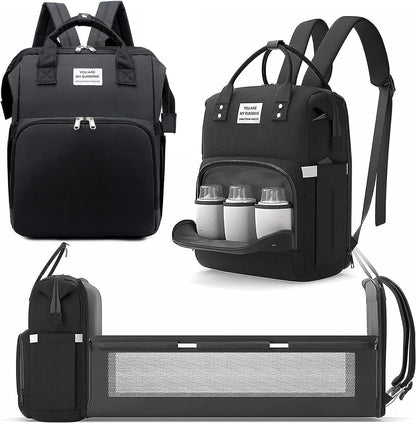 Travelling Mommy Cot Bag Black mommy bags