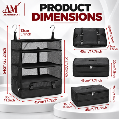 Foldable 3-Layer Multi-Functional Hanging Travel Organizer Bag
