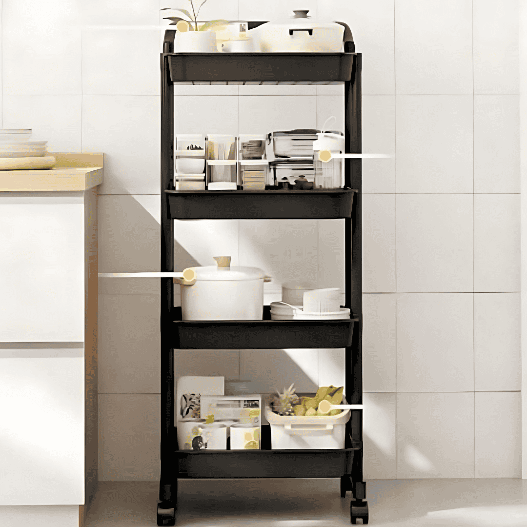 4 Tier Trolley Rack Organizer