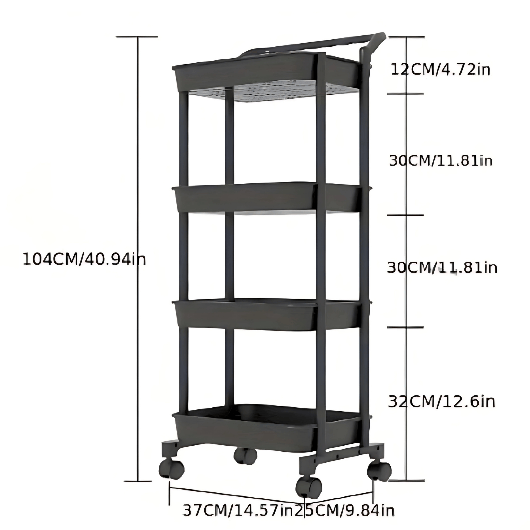 4 Tier Trolley Rack Organizer