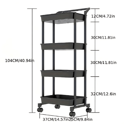 4 Tier Trolley Rack Organizer