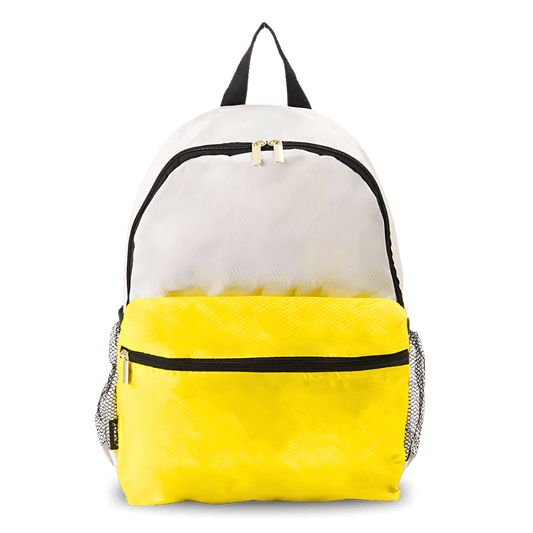 Grey Yellow Pocketable Foldable Backpack