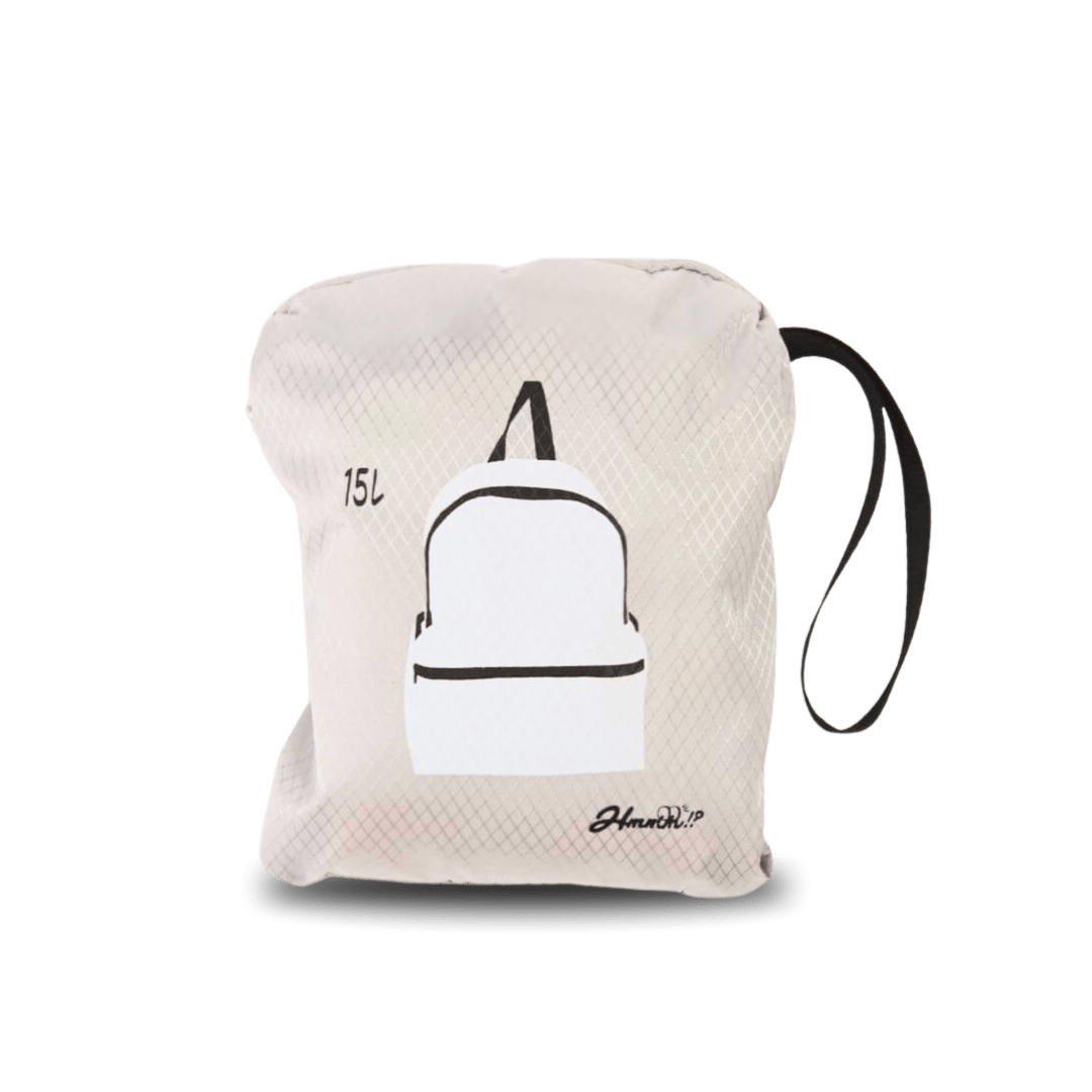 Grey Yellow Pocketable Foldable Backpack