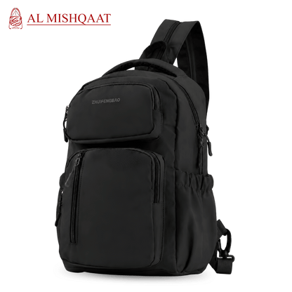 Black backpack with multiple pocket