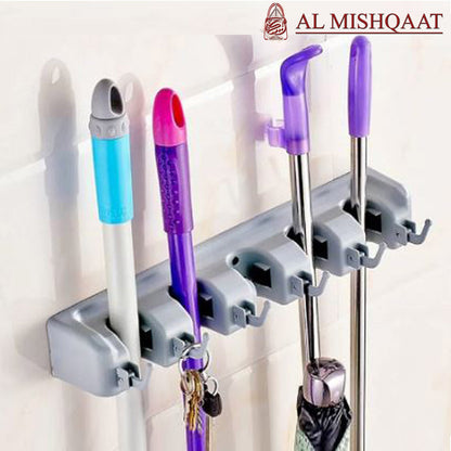 Wall mounted mop holder holder