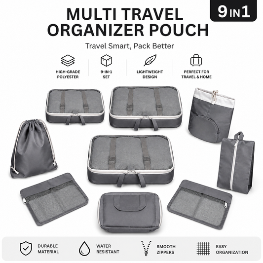 9-in-1 Multi Travel Organizer Pouch Set