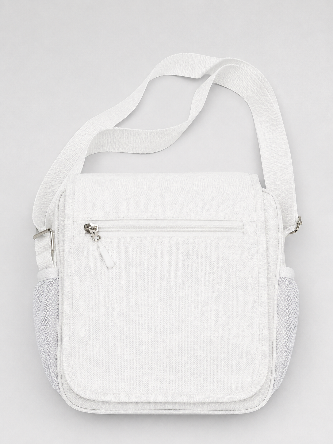 White Umrah Shoulder Bag | Spacious Multi-Zip Travel Bag for Hajj & Umrah