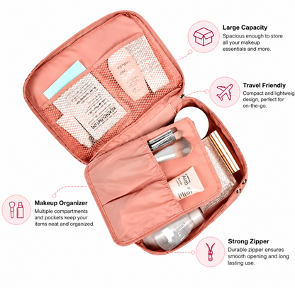 Makeup Bag Organizer for Women – Cosmetic Travel Pouch