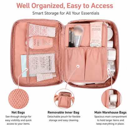 Makeup Bag Organizer for Women – Cosmetic Travel Pouch