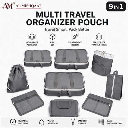 9-in-1 Multi Travel Organizer Cube Pouch Set