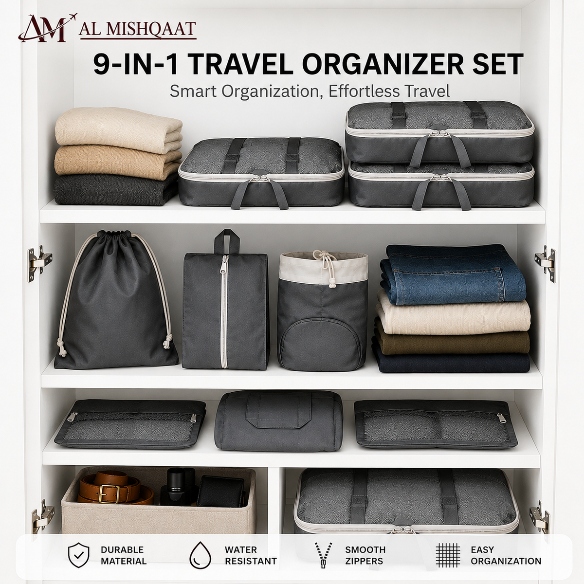 9-in-1 Multi Travel Organizer Cube Pouch Set