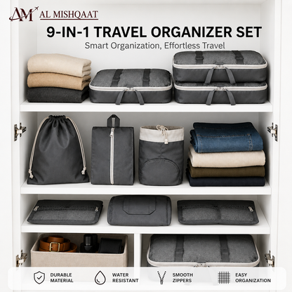 9-in-1 Multi Travel Organizer Cube Pouch Set