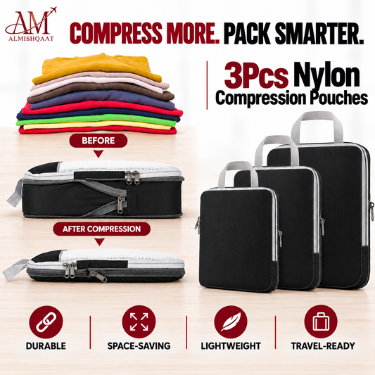 3-Piece Nylon Compression Packing Pouch Set