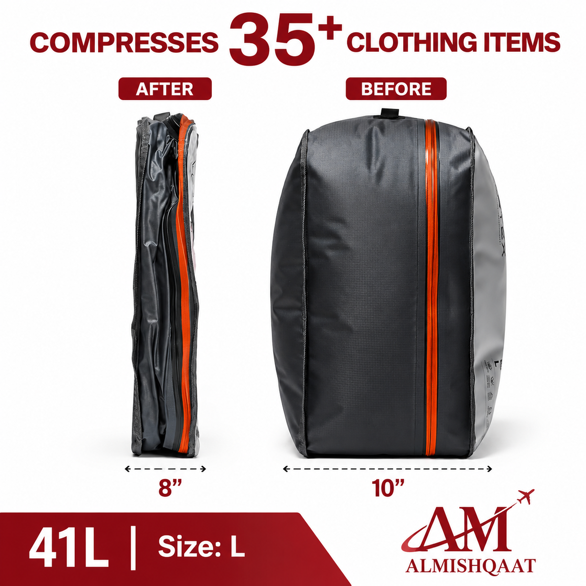 Large Nylon Travel Compression Bags with Free Cordless Pump