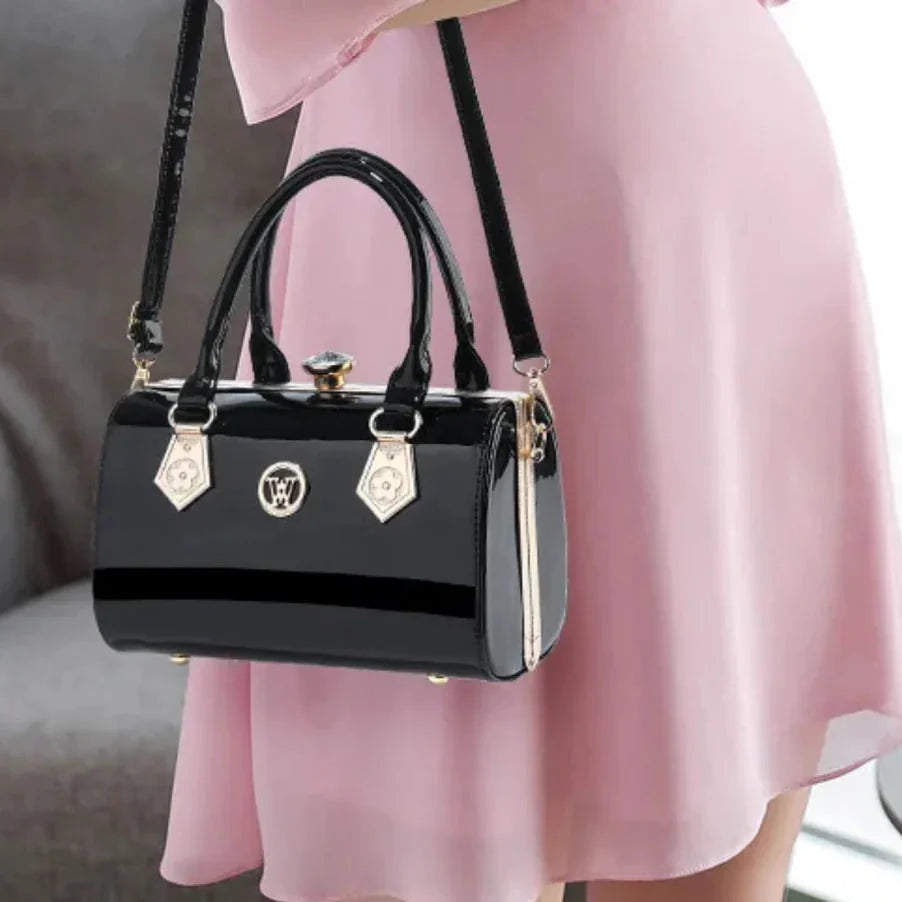 Luxury patent leather diamond satchel hand bag hand / shoulder / satchel bag