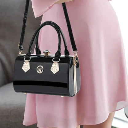 Luxury patent leather diamond satchel hand bag hand / shoulder / satchel bag