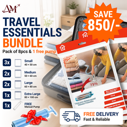 travel vacuum storage bags, vacuum bags bundle, traveling hack