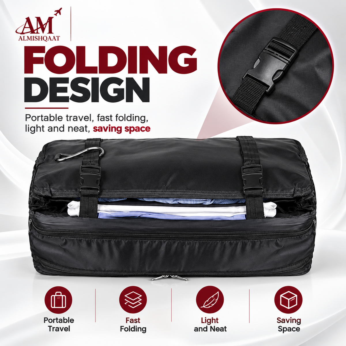 Foldable 3-Layer Multi-Functional Hanging Travel Organizer Bag