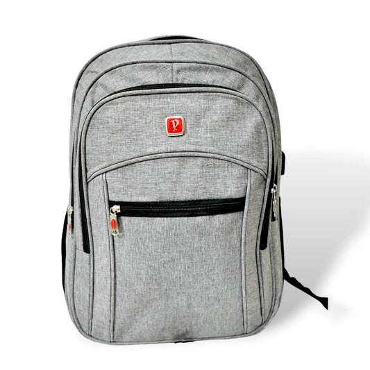 Deluxe grey school backpack Gray backpacks