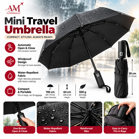 Almishqaat Portable Mini Folding Travel Umbrella