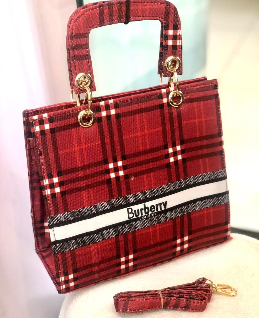 Printed box hand bag dark red hand bags