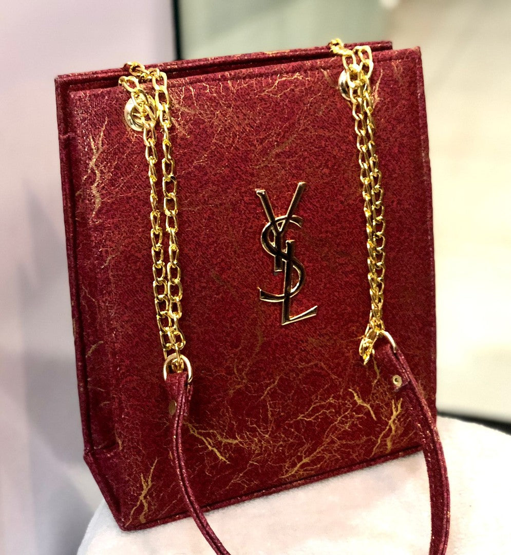 Velvet Lightening Box bags dark red shoulder bags