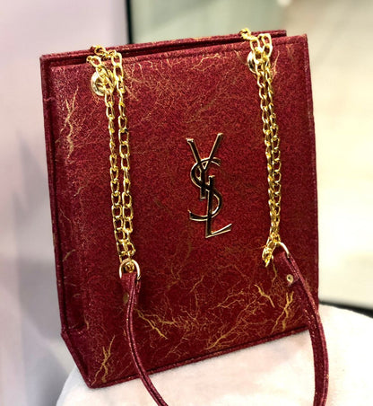 Velvet Lightening Box bags dark red shoulder bags