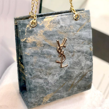 Velvet Lightening Box bags Gray shoulder bags