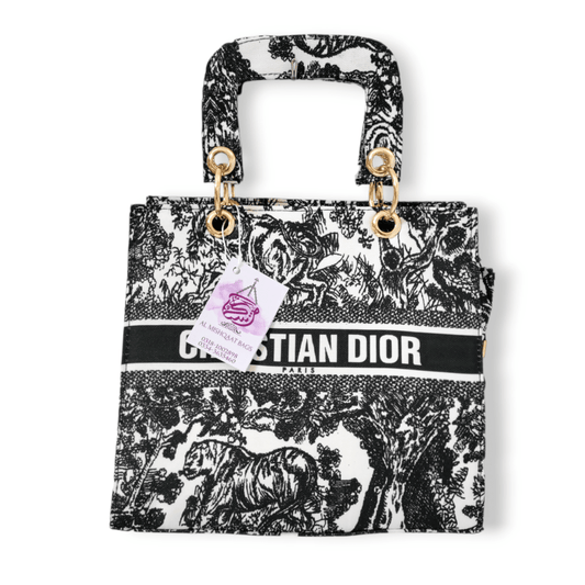 Printed box hand bag Black hand bags