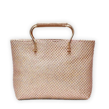 Bridal shiny diamond studded hand bag Gold hand bags