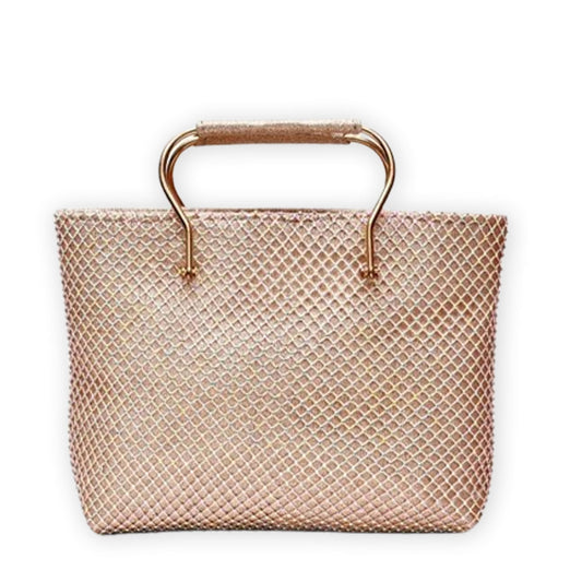 Bridal shiny diamond studded hand bag Gold hand bags
