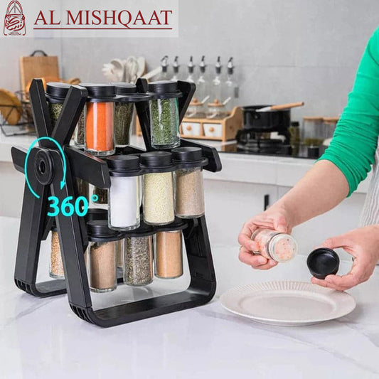 Rotating 360° spice rack organizer