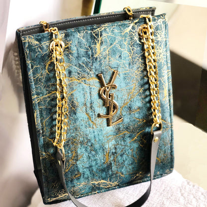 Velvet Lightening Box bags light blue shoulder bags
