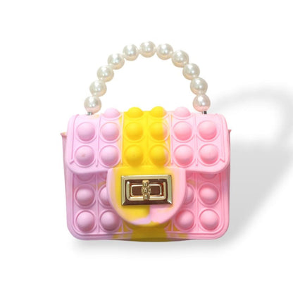 Kids popit purse purple-yellow-pink purse