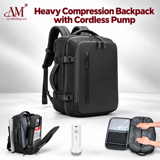 40L Expandable Vacuum Compression Travel Backpack with Cordless Pump