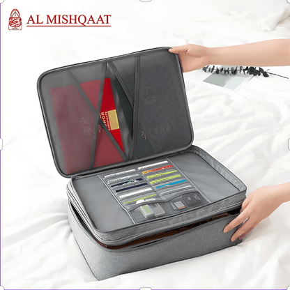 Grey Travel Document Organizer Storage Bag