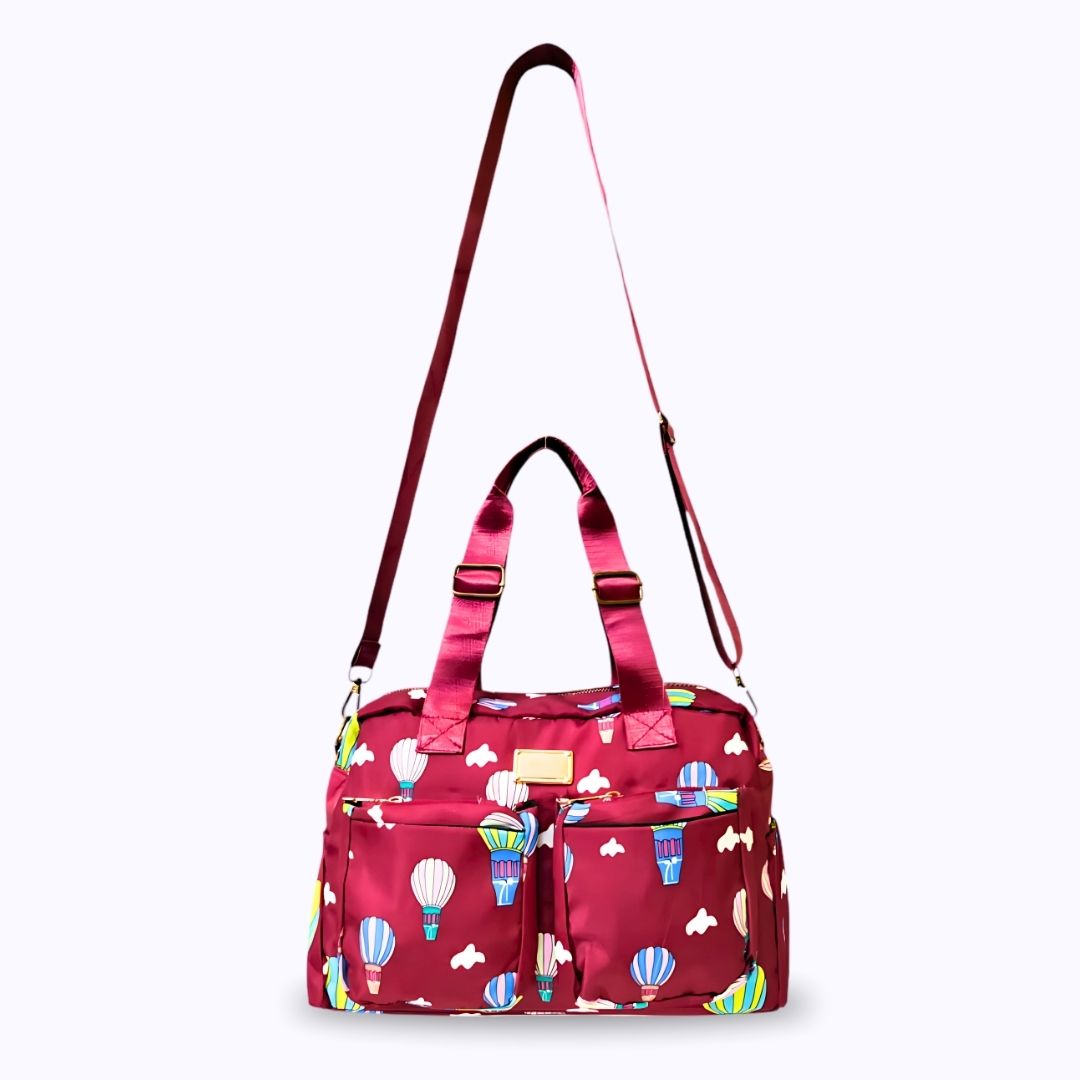Red Balloon Printed Crossbody bag nylon polyster