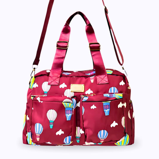 Red Balloon Printed Crossbody bag nylon polyster
