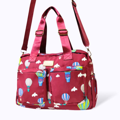 Red Balloon Printed Crossbody bag nylon polyster