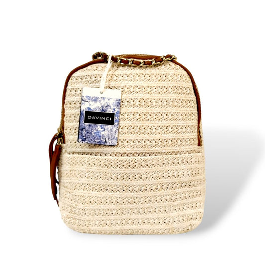3 in 1 Convertible Jute Backpack cream backpacks