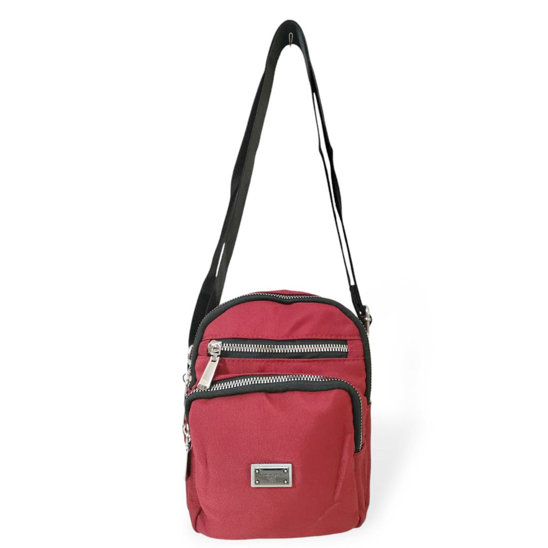 Printed parachute crossbody square bag Red crossbody bags