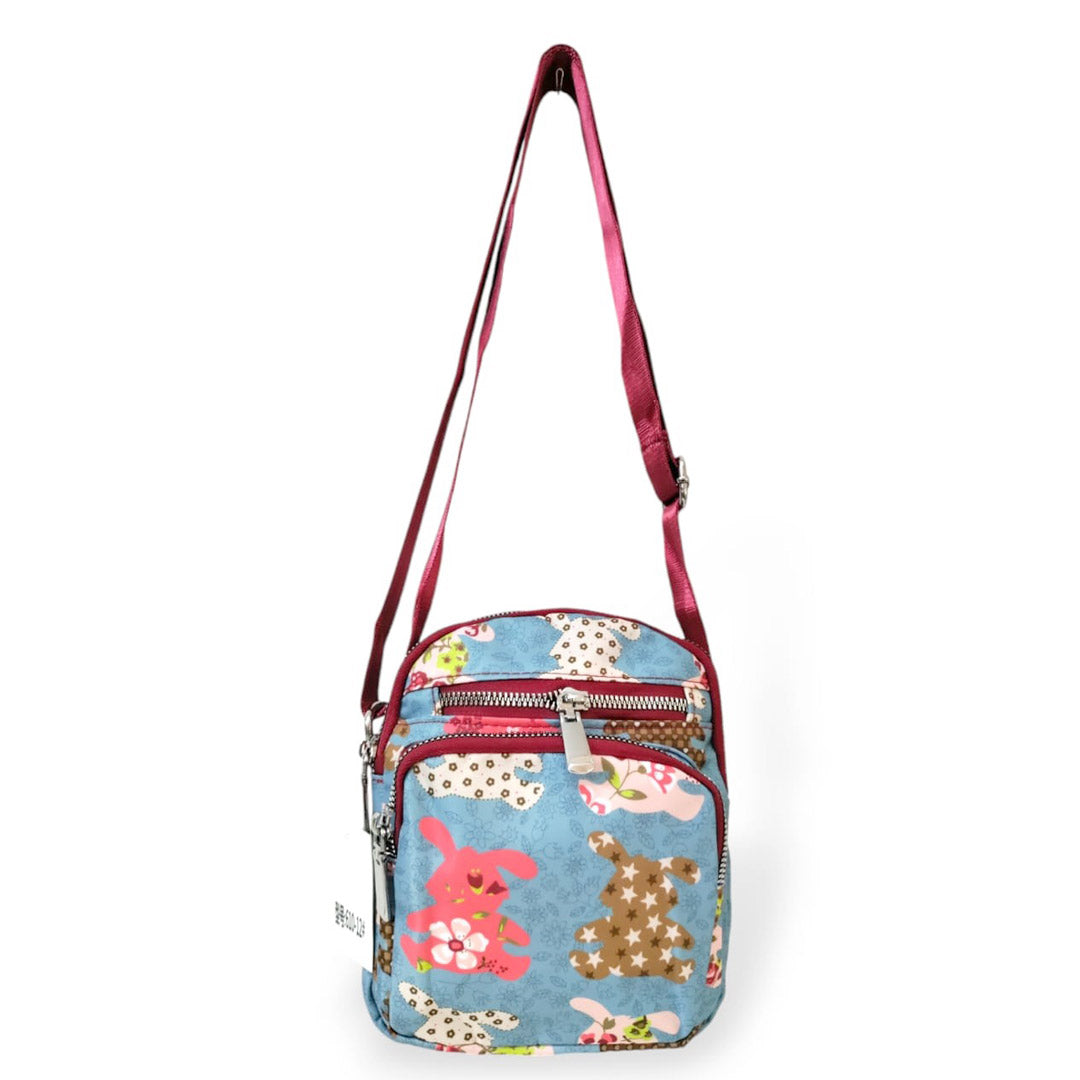 Printed parachute crossbody square bag light blue crossbody bags