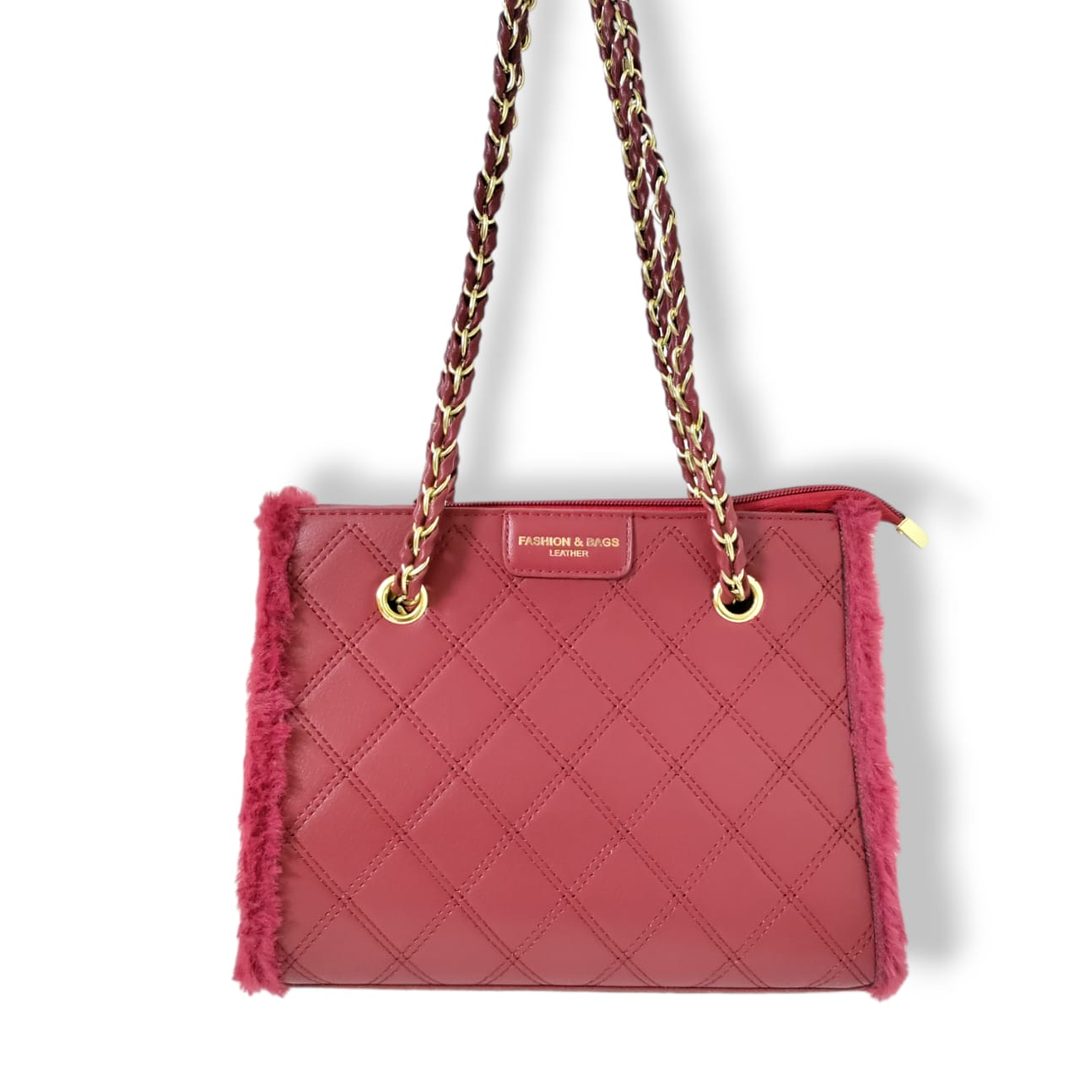 High-End Artificial leather spacious hand bag Red hand/shoulder bags