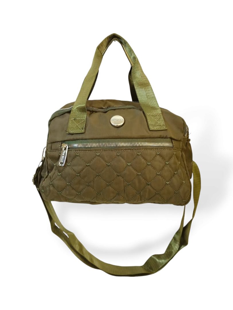 Quilted solid color hand/shoulder bag Green hand/shoulder bags