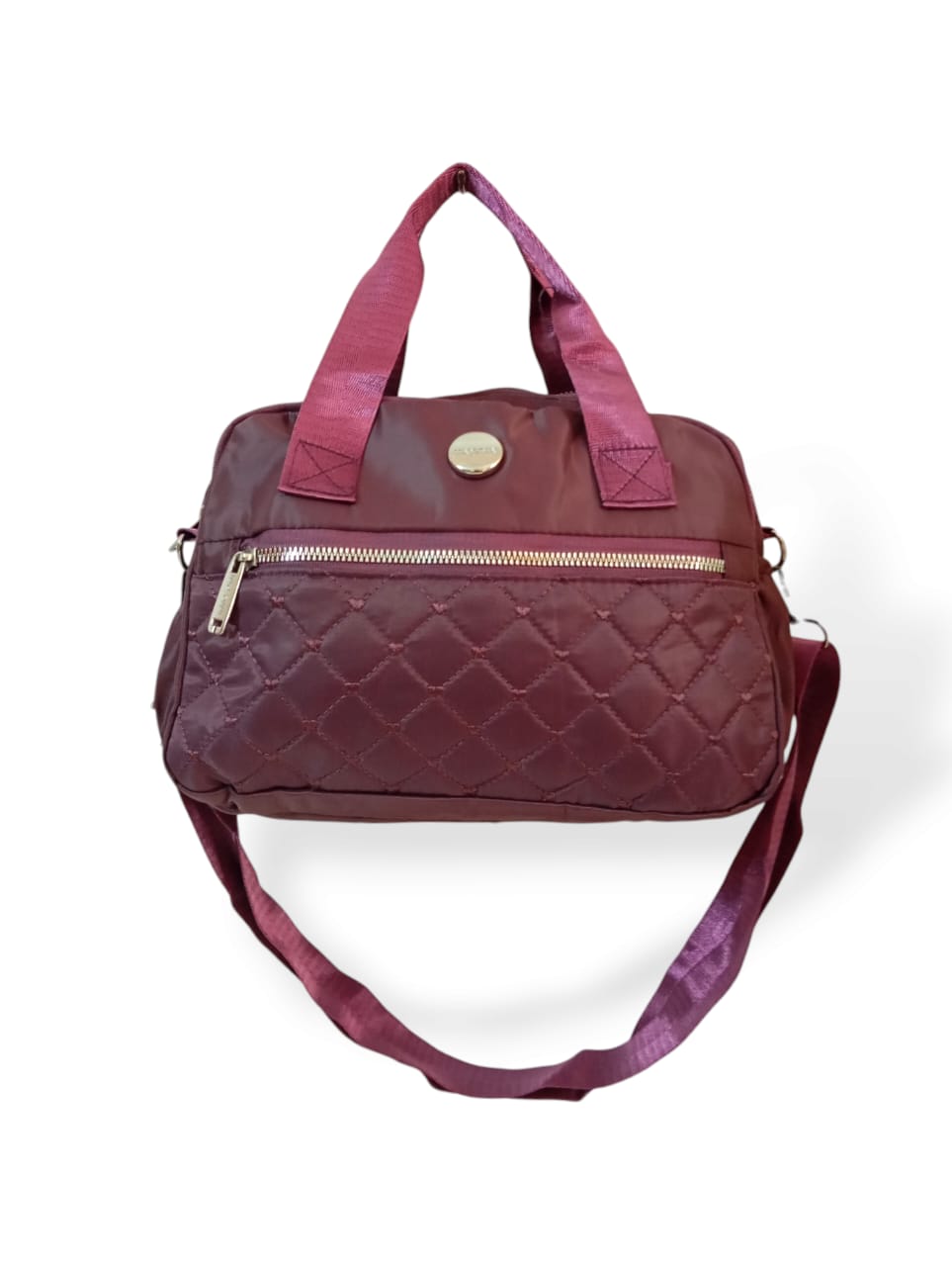 Quilted solid color hand/shoulder bag Purple hand/shoulder bags